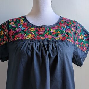 Madewell X JM Dry Goods La Novia Blue Embroidered Dress Womens Size M